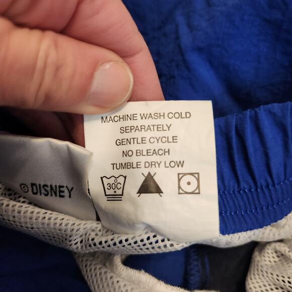 Vtg Disney Store Tigger Swim Trunk Shorts Sz Medium Mens Embroidered Lined Blue - Picture 11 of 11